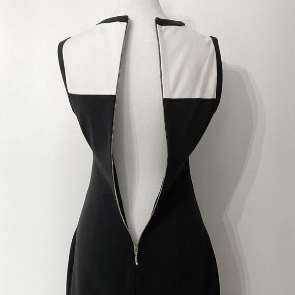 KATE SPADE JANELLE BLACK WHITE COLORBLOCK SLEEVELESS BODYCON DRESS - 2 - Picture 6 of 10
